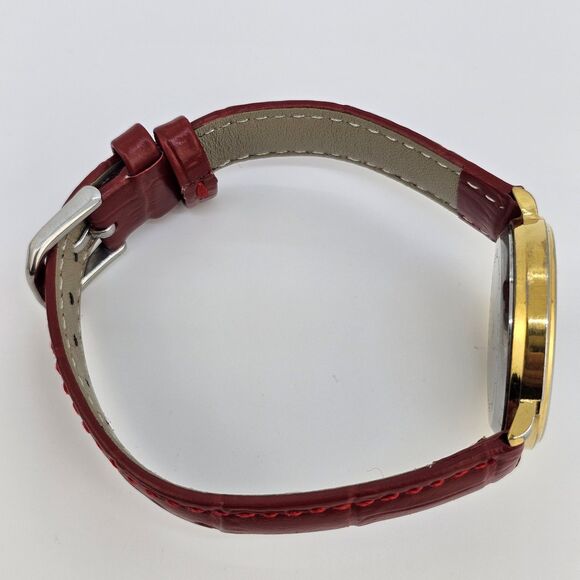 Advance Women\'s Watch 32MM White Dial‎ New Red Leather Bands New Battery main image 9
